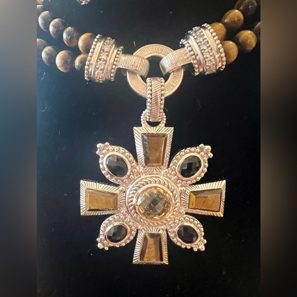 Judith Ripka Elegant Tigers Eye Necklace with Enhancer - Picture 6 of 6